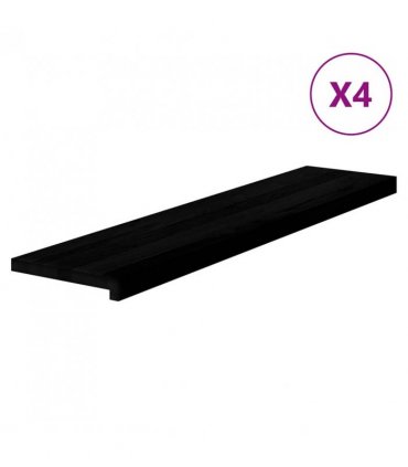 vidaXL Stair Treads 4 pcs Brown Black 110x30x2 cm Solid Wood Oak — Size: 110 x 30 x 2 cm