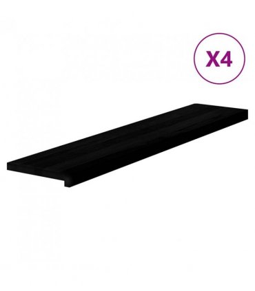 vidaXL Stair Treads 4 pcs Brown Black 120x30x2 cm Solid Wood Oak — Size: 120 x 30 x 2 cm