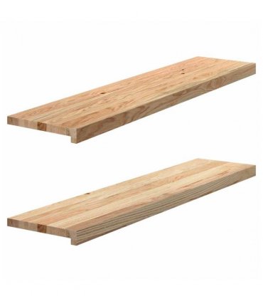 vidaXL Stair Treads 2 pcs Untreated 110x30x2 cm Solid Wood Oak — Colour: natural, Size: 110 x 30 x 2 cm