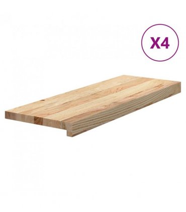 vidaXL Stair Treads 4 pcs Untreated 70x30x2 cm Solid Wood Oak — Colour: natural, Size: 70 x 30 x 2 cm