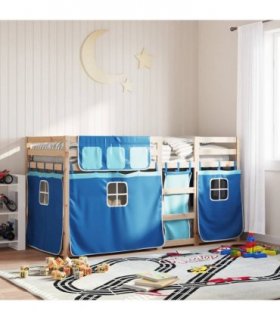 vidaXL Bunk Bed without Mattress Blue 90x200 cm Solid Wood Pine — Size: 90 x 200 cm — V0672119343