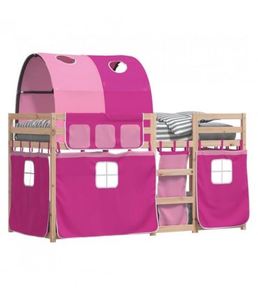 vidaXL Bunk Bed without Mattress Pink 90x200 cm Solid Wood Pine — Size: 90 x 200 cm