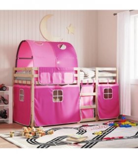 vidaXL Bunk Bed without Mattress Pink 90x200 cm Solid Wood Pine — Size: 90 x 200 cm — V0672119379