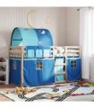 vidaXL Bunk Bed without Mattress Blue 90x200 cm Solid Wood Pine — Size: 90 x 200 cm — V0672119383