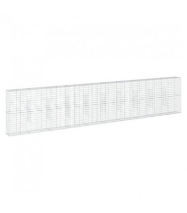 vidaXL Gabion Basket with Cover 1000x50x200 cm Galvanised Iron — Size: 1000 x 50 x 200 cm