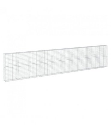 vidaXL Gabion Basket with Cover 1000x50x200 cm Galvanised Iron — Size: 1000 x 50 x 200 cm