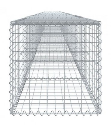 vidaXL Gabion Basket with Cover 1000x50x50 cm Galvanised Iron — Size: 1000 x 50 x 50 cm