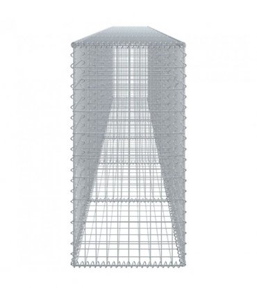 vidaXL Gabion Basket with Cover 600x50x100 cm Galvanised Iron — Size: 600 x 50 x 100 cm
