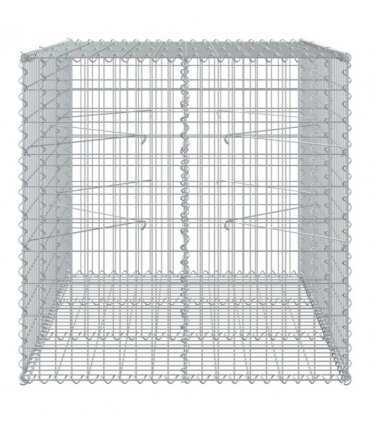 vidaXL Gabion Basket with Cover 150x100x100 cm Galvanised Iron — Size: 150 x 100 x 100 cm