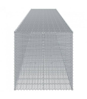vidaXL Gabion Basket with Cover 1150x100x100 cm Galvanised Iron — Size: 1150 x 100 x 100 cm