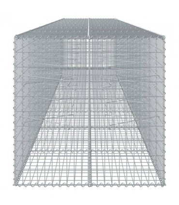 vidaXL Gabion Basket with Cover 800x100x100 cm Galvanised Iron — Size: 800 x 100 x 100 cm