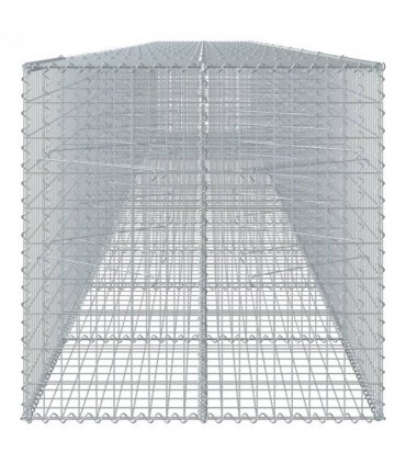 vidaXL Gabion Basket with Cover 1100x100x100 cm Galvanised Iron — Size: 1100 x 100 x 100 cm