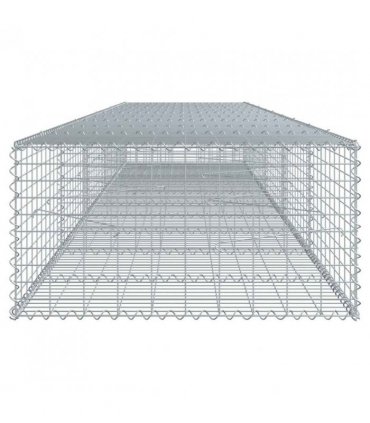 vidaXL Gabion Basket with Cover 500x100x50 cm Galvanised Iron — Size: 500 x 100 x 50 cm