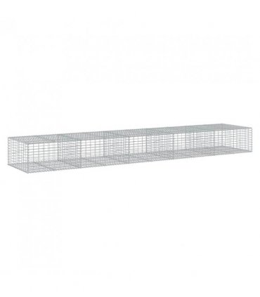 vidaXL Gabion Basket with Cover 500x100x50 cm Galvanised Iron — Size: 500 x 100 x 50 cm
