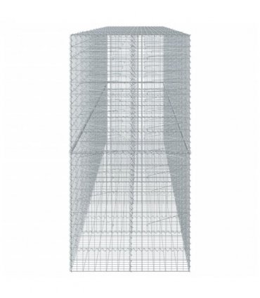 vidaXL Gabion Basket with Cover 600x100x200 cm Galvanised Iron — Size: 600 x 100 x 200 cm