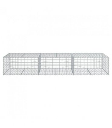 vidaXL Gabion Basket with Cover 300x100x50 cm Galvanised Iron — Size: 300 x 100 x 50 cm