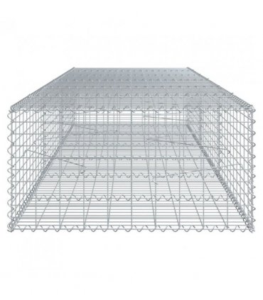 vidaXL Gabion Basket with Cover 300x100x50 cm Galvanised Iron — Size: 300 x 100 x 50 cm
