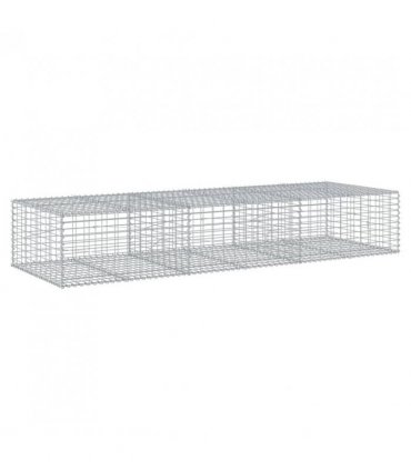 vidaXL Gabion Basket with Cover 300x100x50 cm Galvanised Iron — Size: 300 x 100 x 50 cm