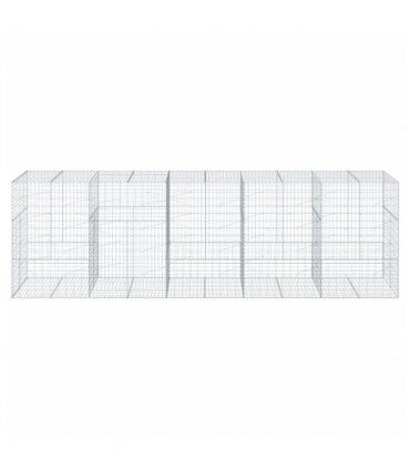 vidaXL Gabion Basket with Cover 500x100x150 cm Galvanised Iron — Size: 500 x 100 x 150 cm