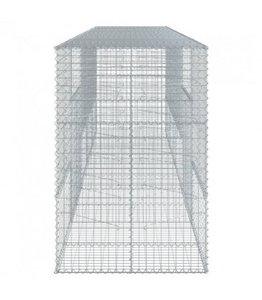 vidaXL Gabion Basket with Cover 500x100x150 cm Galvanised Iron — Size: 500 x 100 x 150 cm
