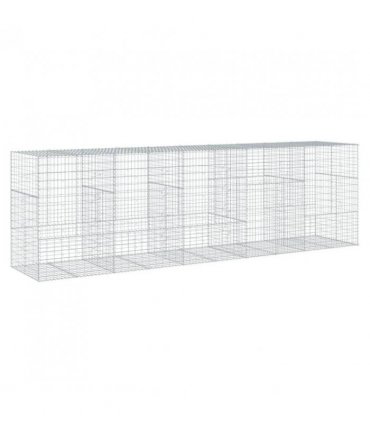 vidaXL Gabion Basket with Cover 500x100x150 cm Galvanised Iron — Size: 500 x 100 x 150 cm