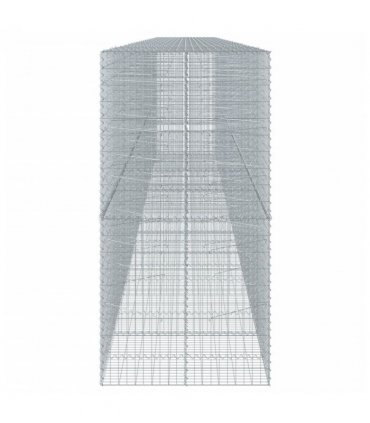 vidaXL Gabion Basket with Cover 1100x100x200 cm Galvanised Iron — Size: 1100 x 100 x 200 cm