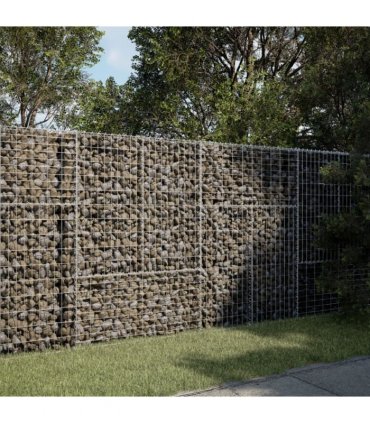 vidaXL Gabion Basket with Cover 200x100x150 cm Galvanised Iron — Size: 200 x 100 x 150 cm