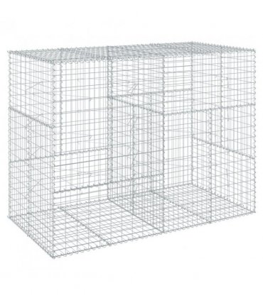 vidaXL Gabion Basket with Cover 200x100x150 cm Galvanised Iron — Size: 200 x 100 x 150 cm