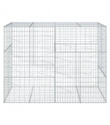 vidaXL Gabion Basket with Cover 200x100x150 cm Galvanised Iron — Size: 200 x 100 x 150 cm