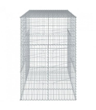 vidaXL Gabion Basket with Cover 200x100x150 cm Galvanised Iron — Size: 200 x 100 x 150 cm