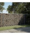 vidaXL Gabion Basket with Cover 200x50x100 cm Galvanised Iron — Size: 200 x 50 x 100 cm
