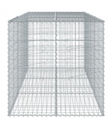 vidaXL Gabion Basket with Cover 300x100x100 cm Galvanised Iron — Size: 300 x 100 x 100 cm