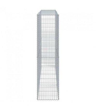 vidaXL Gabion Basket with Cover 300x50x200 cm Galvanised Iron — Size: 300 x 50 x 200 cm