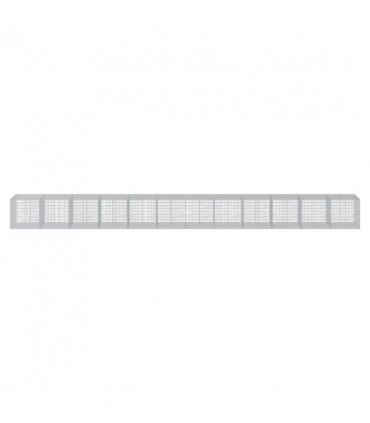 vidaXL Gabion Basket with Cover 1200x100x100 cm Galvanised Iron — Size: 1200 x 100 x 100 cm