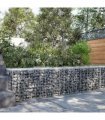 vidaXL Gabion Basket with Cover 200x50x50 cm Galvanised Iron — Size: 200 x 50 x 50 cm