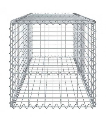 vidaXL Gabion Basket with Cover 200x50x50 cm Galvanised Iron — Size: 200 x 50 x 50 cm