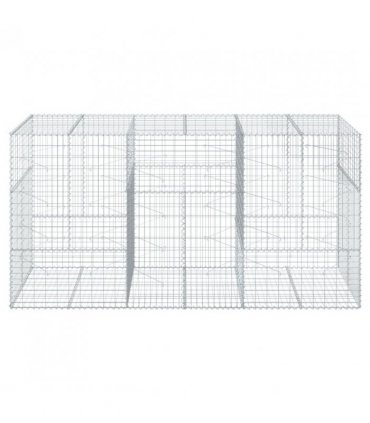 vidaXL Gabion Basket with Cover 300x100x150 cm Galvanised Iron — Size: 300 x 100 x 150 cm