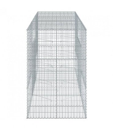 vidaXL Gabion Basket with Cover 300x100x150 cm Galvanised Iron — Size: 300 x 100 x 150 cm