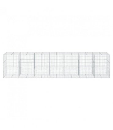 vidaXL Gabion Basket with Cover 700x100x150 cm Galvanised Iron — Size: 700 x 100 x 150 cm
