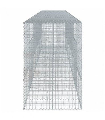 vidaXL Gabion Basket with Cover 700x100x150 cm Galvanised Iron — Size: 700 x 100 x 150 cm