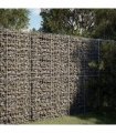 vidaXL Gabion Basket with Cover 100x50x200 cm Galvanised Iron — Size: 100 x 50 x 200 cm