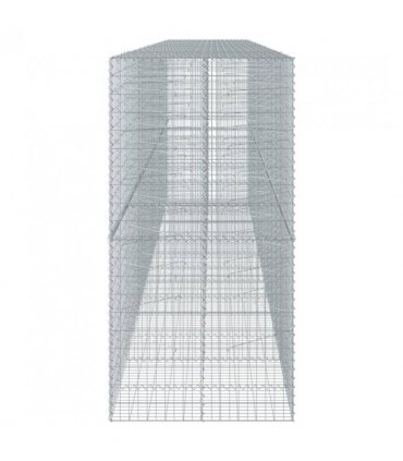vidaXL Gabion Basket with Cover 700x100x200 cm Galvanised Iron — Size: 700 x 100 x 200 cm