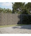 vidaXL Gabion Basket with Cover 400x100x200 cm Galvanised Iron — Size: 400 x 100 x 200 cm