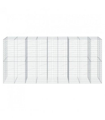 vidaXL Gabion Basket with Cover 450x100x200 cm Galvanised Iron — Size: 450 x 100 x 200 cm