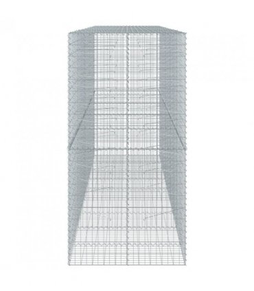 vidaXL Gabion Basket with Cover 450x100x200 cm Galvanised Iron — Size: 450 x 100 x 200 cm