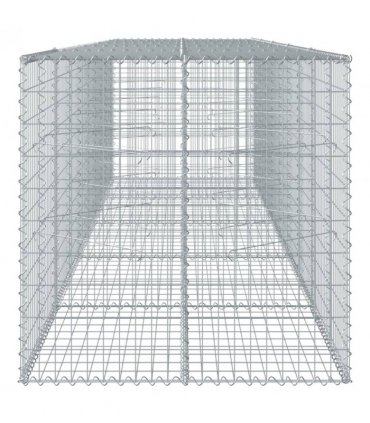 vidaXL Gabion Basket with Cover 500x100x100 cm Galvanised Iron — Size: 500 x 100 x 100 cm