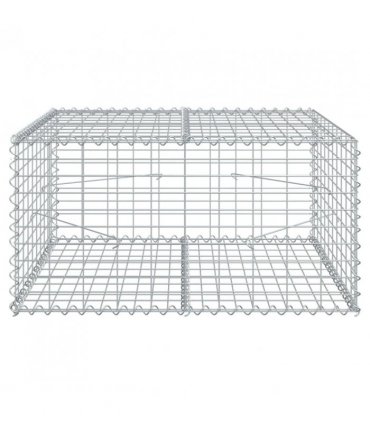 vidaXL Gabion Basket with Cover 100x100x50 cm Galvanised Iron — Size: 100 x 100 x 50 cm