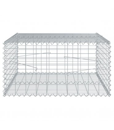 vidaXL Gabion Basket with Cover 100x100x50 cm Galvanised Iron — Size: 100 x 100 x 50 cm