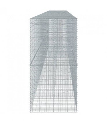 vidaXL Gabion Basket with Cover 950x100x200 cm Galvanised Iron — Size: 950 x 100 x 200 cm