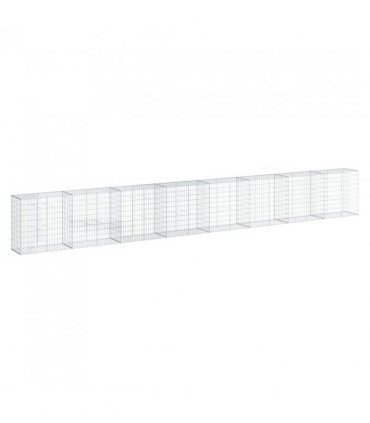 vidaXL Gabion Basket with Cover 800x50x100 cm Galvanised Iron — Size: 800 x 50 x 100 cm